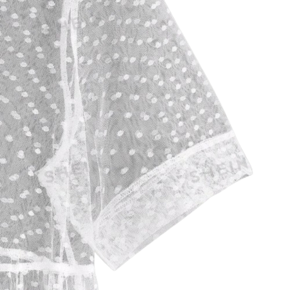 WHITE ☆ SWISS DOT ☆ TULLE ☆ SHEER TIERED MIDI DRESS ☆ NWT - Picture 3 of 7